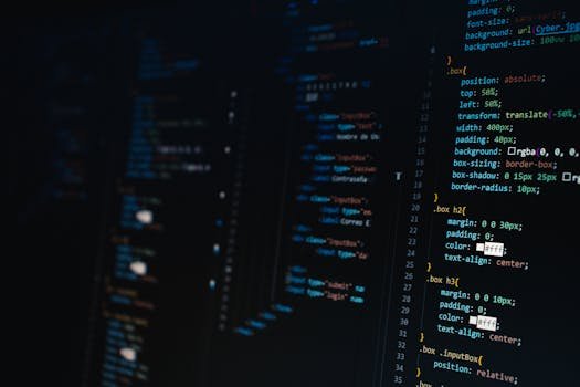 pexels-photo-2653362-2653362 Detailed view of HTML and CSS code on a dark screen, representing modern web development.